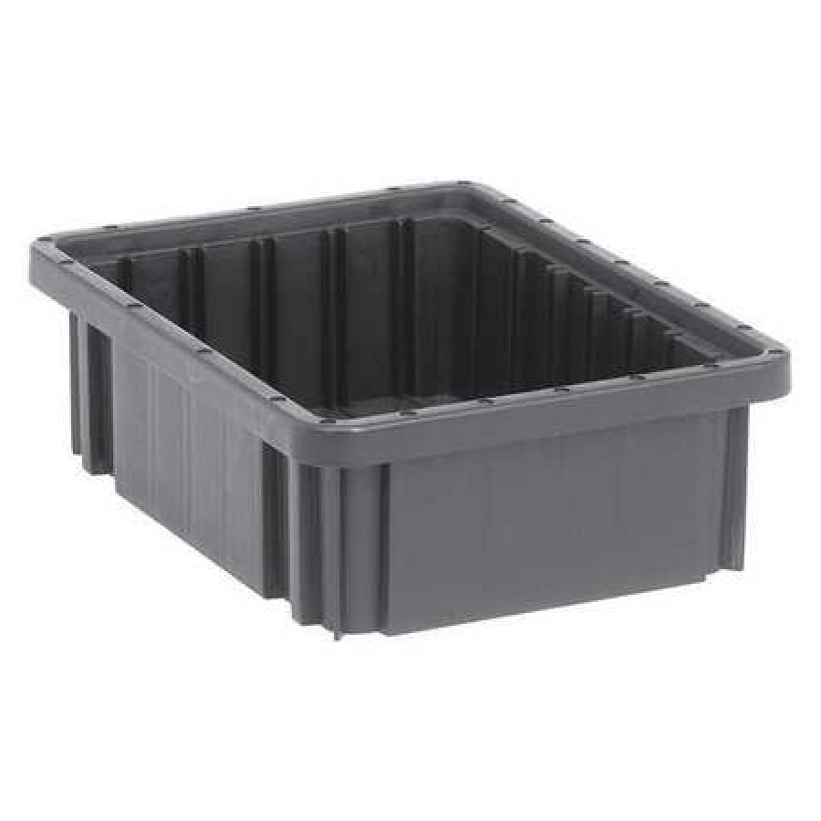 Plastic Dividable Grid Container 22-1/2"L x 17-1/2"W x 3"H Gray Lot of 6 