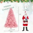 thumbnail image 3 of Costway 7.5 FT Artificial Xmas Tree with 1300 Branch Tips, 550 Warm White LED Lights 8 Modes Pink, 3 of 10