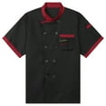 thumbnail image 5 of Alvivi Men's Chef Short Sleeve Coat Jacket Kitchen Service Uniform Workwear Black 3XL, 5 of 7