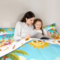 thumbnail image 4 of Feelyou Hippie Hawaii Skeleton Twin Comforter Sets, Happy Halloween Ghost Flamingo Bedding Set, Blue Orange, Halloween Reversible, 2 Pieces, 1 Comforter and 2 Pillowcases, 4 of 7