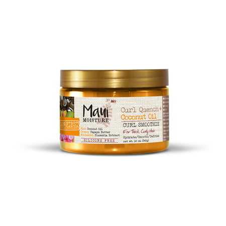 Maui Moisture Curl Quench + Coconut Hair Oil Curl Smoothie, 12 FL (Best Products For Dry Damaged Hair)