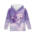 thumbnail image 6 of DISNIMO Galaxy Axolotl Axolotl Hoodie Kids 14-16 Pullover Hoodie Boys and Girls Hoodies Sweatshirt for Girls Kids Streetwear Hoodie with Pockets Children Sweatshirts Soft Clothing Purple, 6 of 7
