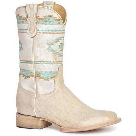 

Women s Roper Opal Smooth Ostrich Exotic Boots Handcrafted Tan