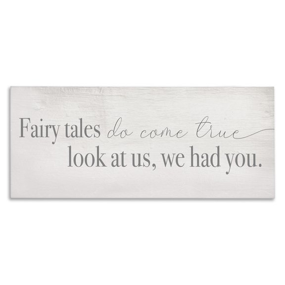 Stupell Industries Farmhouse Fairy Tales Come True Inspirational Family Children Phrase Canvas Art, 24 x 10, by Lil' Rue
