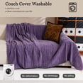 thumbnail image 5 of Jessy Home Sofa Cover Slipcover Couch Cover Protector Durable Multi-Function Furniture Cover for Dogs Cats Home Decor 71"x 150"Purple, 5 of 8