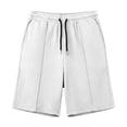 thumbnail image 4 of Besolor Men's Shorts Summer Lightweight Casual Thin Breathable Elastic Waist Drawstring Workout Running Knee Length Shorts with Pocket(X-Large,White), 4 of 5