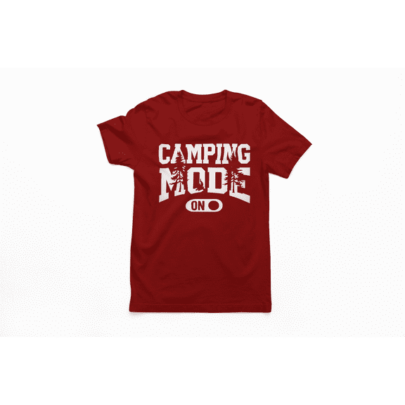 Camping Mode On Graphic T-Shirt for Men & Women, Outdoor Adventure Camper Tee, Funny Nature Hiking Shirt