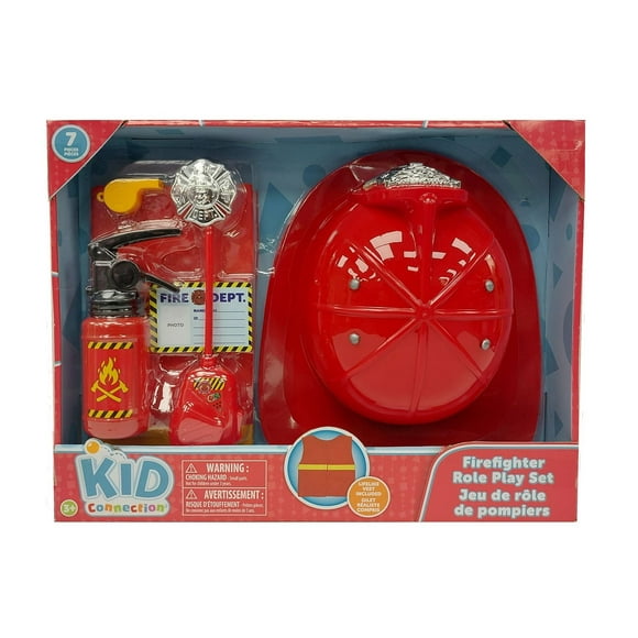 Kid Connection Firefighter Role Playset, 7 Pieces, Lifelike Vest Included