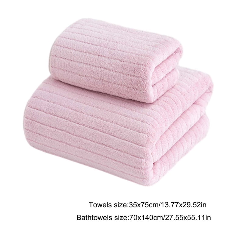 AZXY 2-Piece Pink Microfiber Towel Set - Includes 1 Bath Towel & 1