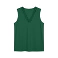 thumbnail image 4 of ZHYou No Boundrie Womens V Neck Sleeveless Tank Tops Crochet Eyelet Trim Hollow Out Loose Fit Comfy Breathable Summer Blouses for Daily Wear Green Size M, 4 of 7