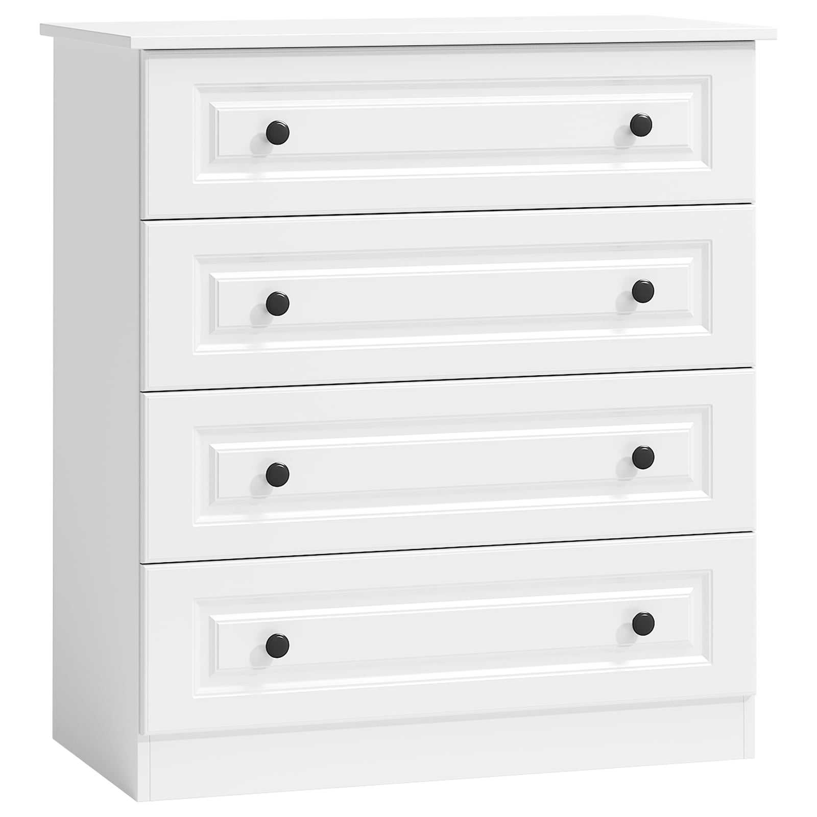 IDEALSOUL 4 Drawer Dresser, White Dresser for Living Room, Bedroom