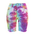 thumbnail image 5 of Womens High Waisted Jean Shorts Ripped Tie Dye Stretchy Denim Shorts For Women, 5 of 6