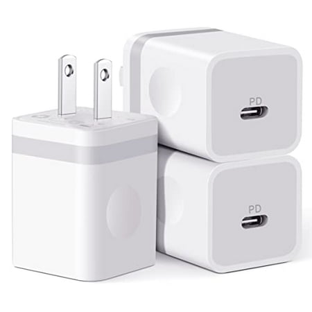 USB C Wall Charger, 3-Pack 20W PD Charger Block for iPhone 13/13 Pro Max/Mini/12/12 Pro/11/SE/XS Max/XR/X, AirPods, iPad Pro, Pixel, KENHAO USB C Power Adapter Fast Charger Plug Cube Brick