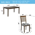 thumbnail image 5 of Xukmct Modern Wooden Dining Table with 4 Pack Chair, Rectangular Table Chair Set for Dining Room, Living Room, Brown, 5 of 10