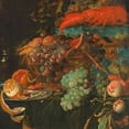 thumbnail image 2 of Mignon, Abraham 26x26 White Modern Wood Framed Museum Art Print Titled - Still Life with Fruit and a Goldfinch (detail), 2 of 4