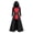 Black, variant on LEAVINGSUO Hooded Sweaters for Women,Women's Fashion Casual Print Batskin Buckle Mid-Length Cape Top Hoodie Blouse