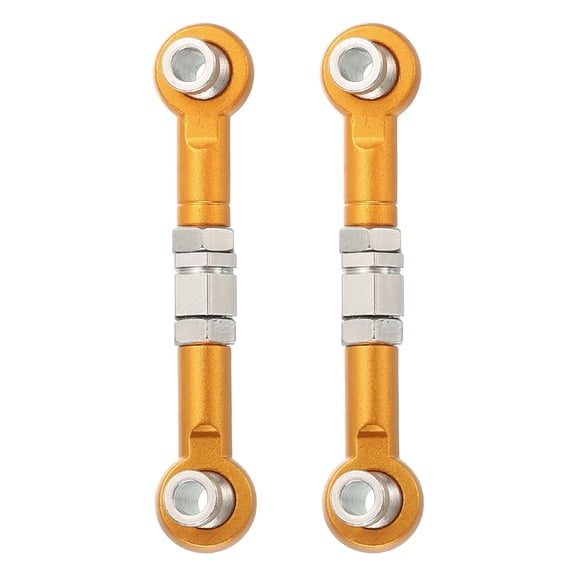 Uxcell 2 Pcs Steering Servo Turnbuckle Rod RC Aluminum Alloy Linkages for HSP 1/10 94123 On-Road RC Car (Gold Tone, 38mm)