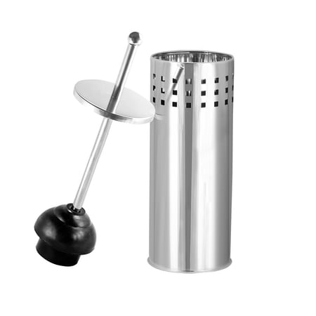 toilet plunger with holder for bathroom, multi drain suitable also for bathtubs, quick