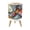 Color 3, variant on Small Trash Can with Lid Western Landscape Stained Glass Prominent Cactus Turquoise 1.8 Gallon Dog Proof Trash Can Round Garbage Can Waste Bin Wastebasket for Bathroom Bedroom Living Room
