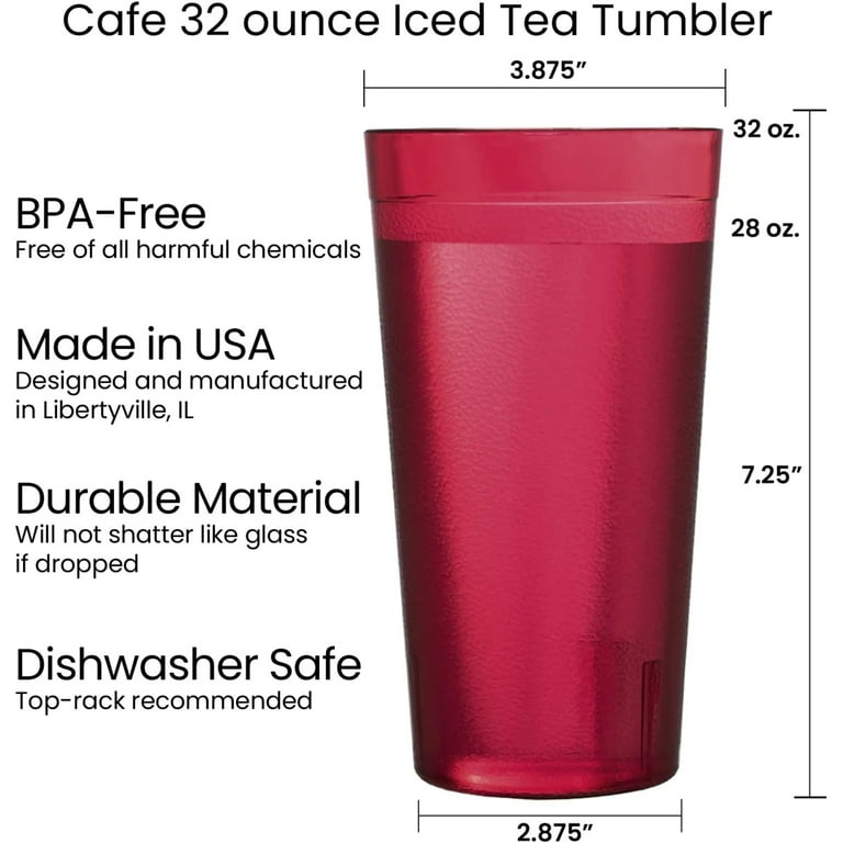 Plastic Stackable Beverage Tumblers Reusable, BPA-free Top-rack