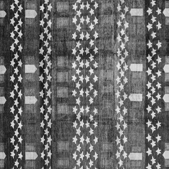 Ahgly Company Indoor Square Abstract Gray Modern Area Rugs, 4' Square