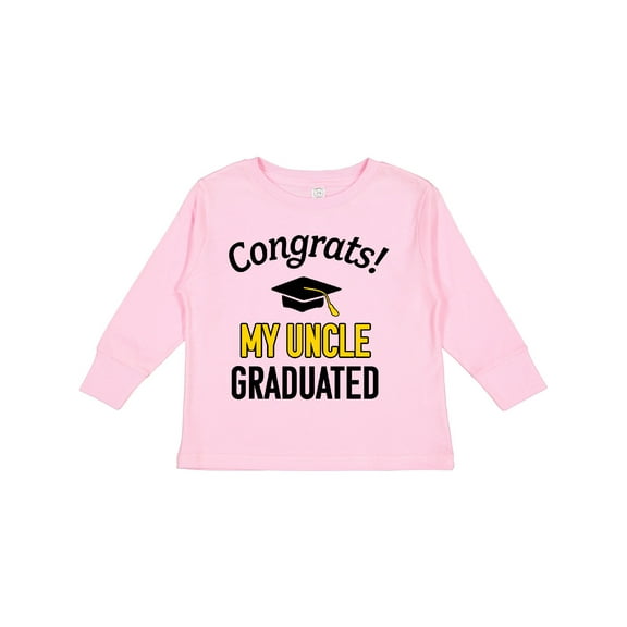 Inktastic Congrats My Uncle Graduated with cap Boys or Girls Long Sleeve Toddler T-Shirt