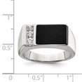 thumbnail image 2 of 925 Sterling Silver Onyx and Cubic Zirconia Men's Ring, 2 of 2