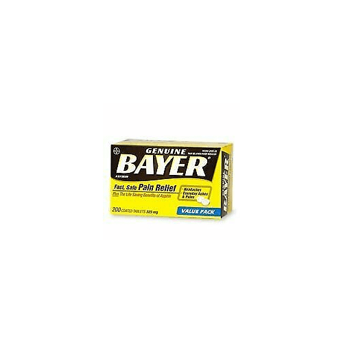 Bayer Aspirin Pain Reliever/ Fever Reducer, 200-Count Coated Tablets