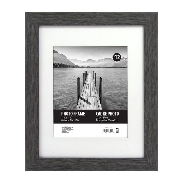Tinta 11" x 14" Matted to 8" x 10" Dark Grey Photo Frame