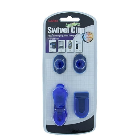 Cellet Transparent Blue Universal Swivel Clip Holder for Belt /
