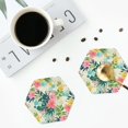 thumbnail image 5 of Balery 4 Pcs Tropical Flowersleather Coasters Set, Drink Table Cup Coasters For Living Room Kitchen Coffee Decor, 5 of 9
