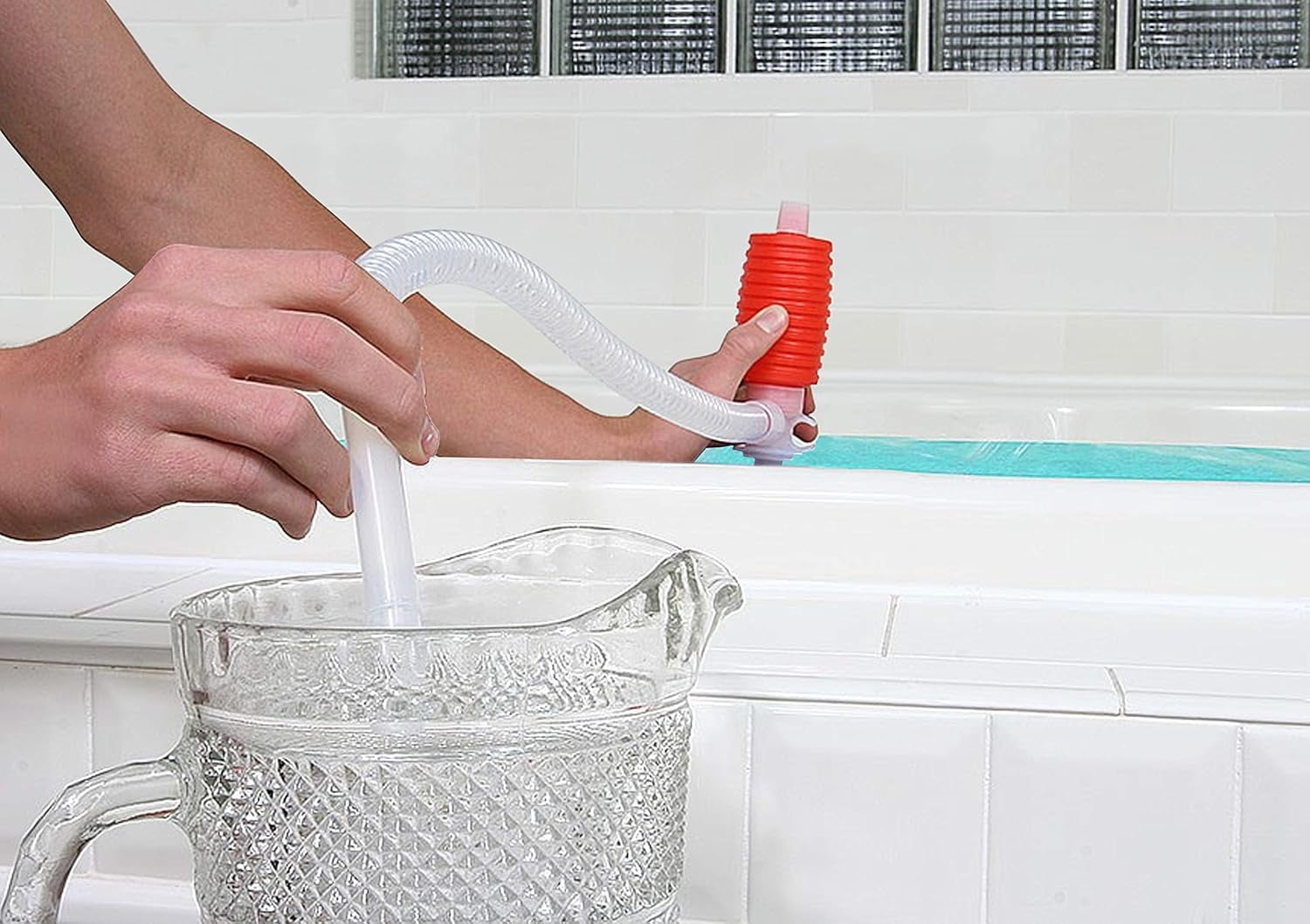 Aquapodkit 65-100 Gallon Emergency Water Storage Bladder BPA Free Food Grade Bathtub Kit with Hand Pump Hurricane Supply - Made in USA! (Box kit)