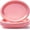 Pink, variant on 50 Count Red Plates Disposable Heavy Duty 10" x 12" Oval Red Plastic Plates for Birthday Picnic BBQ 4th of July