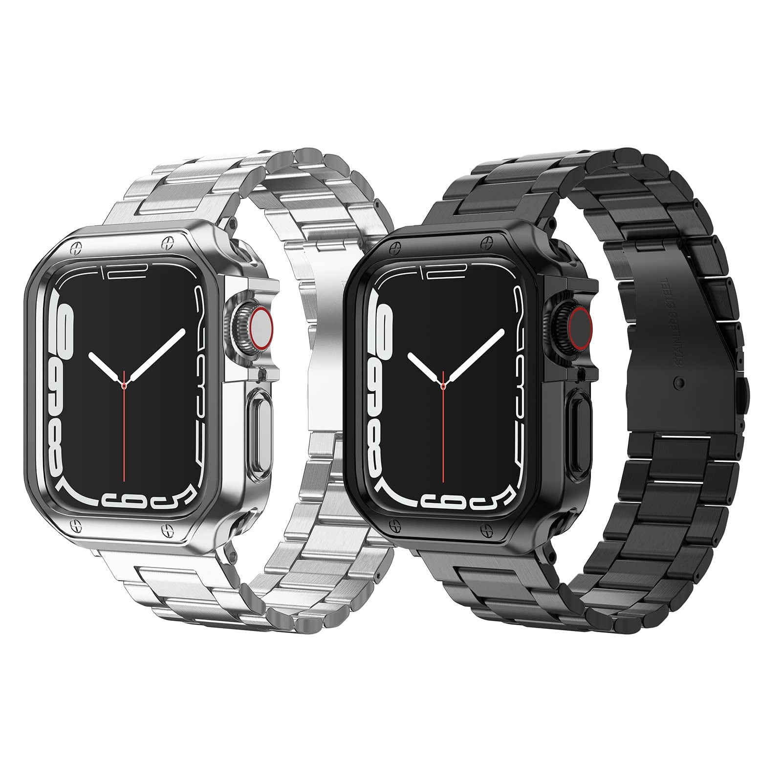 2 Pack Metal Apple Watch Band for iWatch Series 8 7 6 5 4 3 2 1 SE 38mm