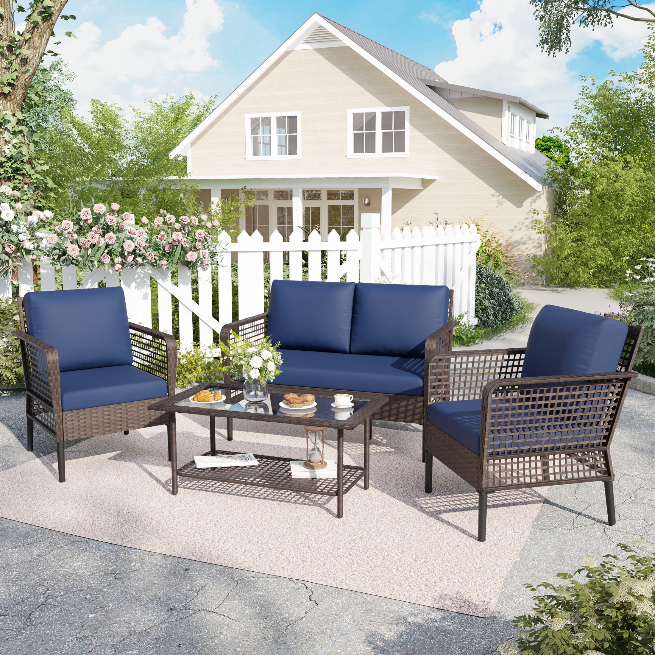 Free Shipping! Mainstays Outdoor Patio Conversation Set 4-Piece