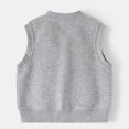 thumbnail image 5 of Kids Boys Girls Zip Up Sweatshirt Vest Sleeveless Baseball Collar Gilet Toddler Sports Waistcoat Light Fleece Lined Outerwear, 5 of 8