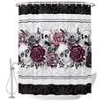 thumbnail image 2 of Halloween Shower Curtains for Bathroom, Black Horror Skull Roses Spi-der Web Vintage Waterproof Fabric Shower Curtain, Decorative Bathroom Curtain for Bathtub, 36"x72" , No Hooks Included, 2 of 9