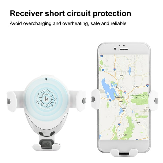 Car Wireless Charger, High Efficiency of Charging Reliable Wireless Charger, Strong Compatibility for Car 11 Pro / 11 Pro / 11 / XS / XS / XR / X White