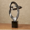 thumbnail image 2 of Abstract Table Sculpture, Metallic Silver and Black, Resembles a Stylized Infinity Symbol, 2 of 5