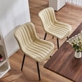 thumbnail image 4 of Kidol & Shellder Upholstered Dining Chair Set of 2 PU Fuax Leather Mid Back Kitchen Side Chairs, Beige, 4 of 6