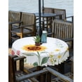 thumbnail image 2 of Fsddascl Sunflower Outdoor Tablecloth - 60 Inch Round Dining Table Cover, Yellow Summer Botanical Country Waterproof Outdoor Table Cloth with Umbrella Hole & Zipper for Picnic/Patio/Party, 2 of 7