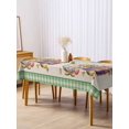thumbnail image 3 of Easter Rectangle Tablecloth, Green Gnomes Eggs Flowers Purple Truck Plaid Waterproof & StainResistant Tablecloth, Washable Oil-proof Table Cover for Dining/Party/Wedding/Camping/Buffet 60x120 In, 3 of 9