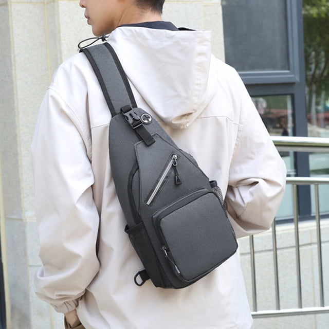 Bandolera impermeable con correa ajustable para el hombro | Múltiples bolsillos y banda reflectante para viajes, desplazamientos, actividades al aire libre | Diseño ergonómico | 15x7.5x3.5in