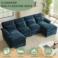 thumbnail image 3 of Soscana 113" Sectional Sofa Oversized U Shaped Couch with Double Chaise,Cloud Couch with 4 Waist Pillows,Modern Linen Seating Furniture for Living Room Office Studio Apartment,Blue, 3 of 8