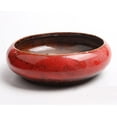 thumbnail image 3 of Ceramic Succulent Pots: 7.3 inch Large Shallow Planter, Bonsai Pots Succulent Planters with Drainage Hole, Round Glazed Garden Decorative Cactus Flower Plant Container Bowl (Red), 3 of 10