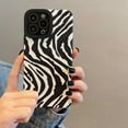 thumbnail image 4 of Zebra Print Black and White Soft Phone Case Compatible with iPhone Case (Black,iPhone 14), 4 of 5