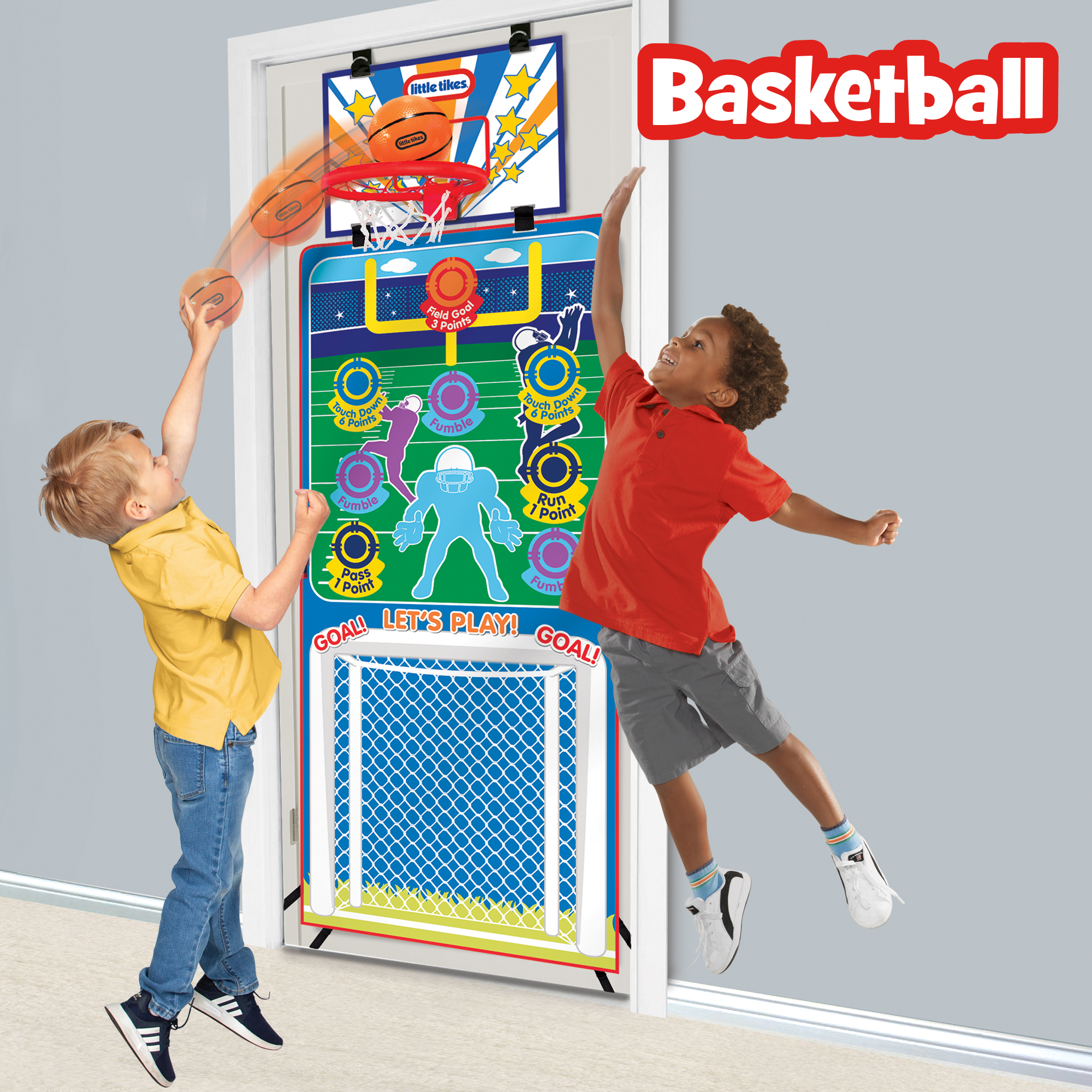 Little Tikes 3-in-1 Doorway Sports Center - Basketball, Football, Soccer for Kids 3+ - image 2 of 5