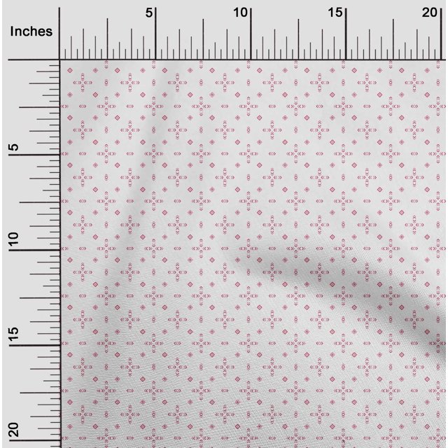 oneOone Tissu Flex Coton Rouge Cramoisi Forme Flèche & Diamant Matériau de Robe Tissu Imprimé Tissu au Mètre 40 Pouces de Large