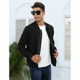 thumbnail image 2 of Yesfashion Men's Suede Bomber Varsity Leather Jackets Lightweight Softshell Flight Full Zip Casual Coat, 2 of 5