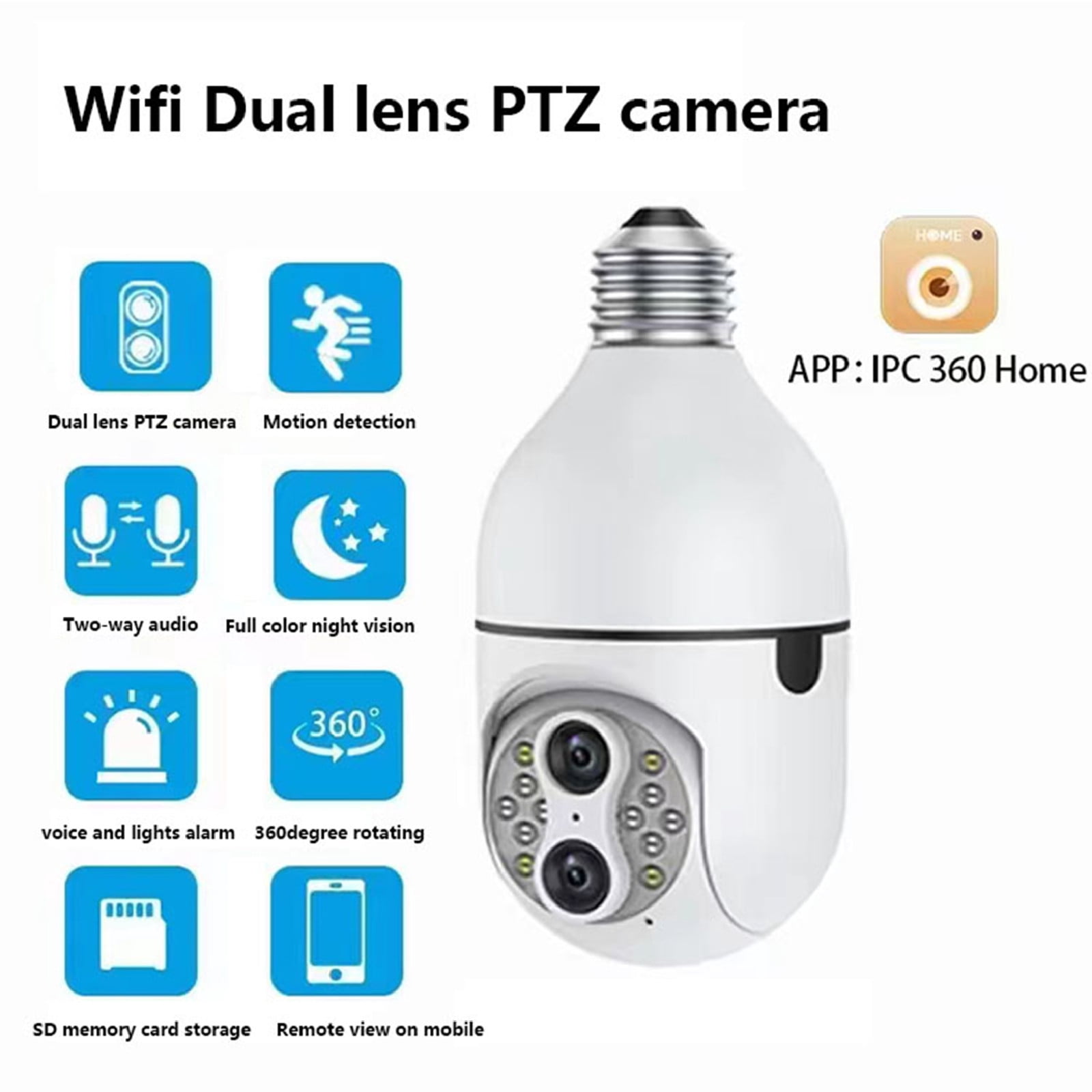 AZXY Security Camera,Surveillance Cameras Wired,1080p Hd Night Vision 360 Smart Cameras for Home,Indoor/Outdoor Security Camera Wired Wifi Night Vision
